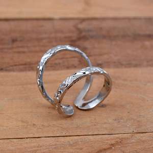 SHYAM JEWELRS Luxury Unisex 925 <b>Sterling</b> <b>Silver</b> Vintage Butterfly Textured <b>Silver</b> <b>Adjustable</b> <b>Ring</b> for Joint Stability Support - Product Image 4