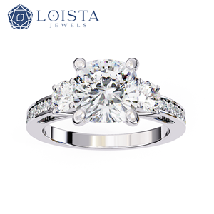 Bague de fiançailles solitaire de luxe en or massif 18 carats avec diamant de laboratoire magnifique de 0,54 ct, certifiée IGI, pour femme - Product Image 3
