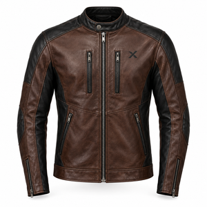 Chaqueta de Motociclista de Cuero Heritage |   Cognac Borgoña Negro Marrón |   Fabricante OEM ODM |   Calidad Premium | - Product Image 1