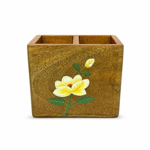 Porte-couverts floral léger en pierre fait main |   Support à cuillères multifonctionnel pour la cuisine |   Design Bohème |   Support mural |   2 - Product Image 4