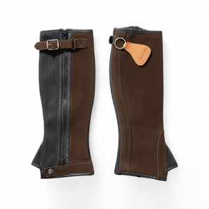 OEM Custom Genuine Leather <b>Half</b> <b>Chaps</b> Breathable Equestrian Horse Riding Gaiters Durable Riding <b>Chaps</b> LHC-0004 - Product Image 2