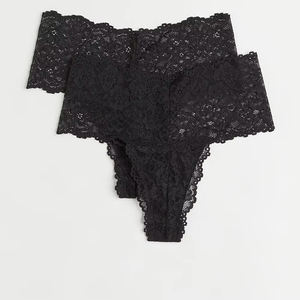 Braguitas de algodón acanalado para mujer al por mayor, lindas bragas tipo bikini, ropa interior suave y transpirable de tiro bajo, ropa interior atrevida de color negro - Product Image 3