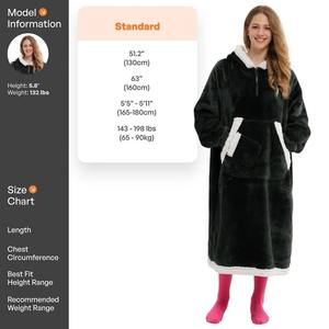 เสื้อคลุมฮู้ดแบบสวมใส่ได้ ขนาดใหญ่พิเศษ อุ่นสบาย ฟรีไซส์ สำหรับผู้หญิงและเด็ก พร้อมแขนเสื้อ - Product Image 3