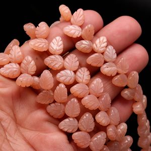 Perles de pierre de lune naturelle en forme de feuille, sculptées à la main, 10-11 mm, pour la fabrication de bijoux et accessoires - Product Image 1