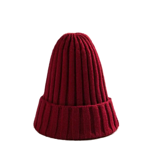Customizable Rib Knit Acrylic <b>Beanie</b> Thick Gauge Knit Folded Cuff Soft Warm Stretch Fit Unisex Adult Breathable <b>Waterproof</b> - Product Image 2