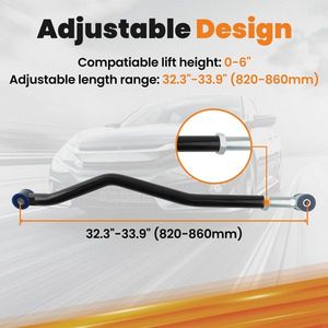 Adjustable 0.6\" Lift Front Track Bar Panhard for Jeep Wrangler JK 2007-2018 Truck Suspensions 97250024 - Product Image 6