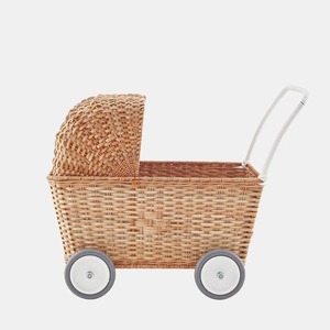 Four-wheeled trolley rattan cover and iron frame Handmade Storage Basket Wholesale eco-friendly Made in Vietnam Ready to stock - Product Image 1