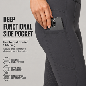 Damen High-Waist Jodhpurs Reithose mit Vollbesatz Reitbreeches aus Stretch-Polyester-Spandex OEM - Product Image 3
