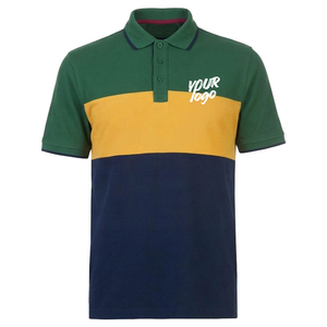 Polo de Algodón con Bloques de Color para Hombre, Manga Corta, Logotipo Personalizado Bordado, Ropa Casual - Product Image 4
