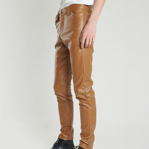 Nouveau style 2026 – Pantalon en cuir pour homme entièrement personnalisable avec logo – Meilleure vente – Tenue décontractée – Couleur unie - Product Image 5