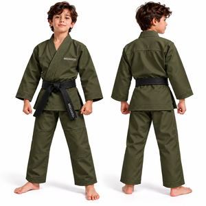Olive Custom Youth Karate Gi Uniform <b>Kids</b> Martial Arts Suit Judo Training Uniform with <b>Belt</b> White Karate Kimono Suit - Product Image 1
