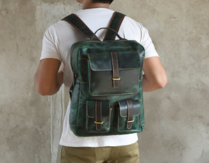 Mochila de Cuero Genuino Personalizada de Lujo para Hombre, Mochila para Portátil, Bolsa de Viaje Impermeable, Mochilas de Cuero Real Duraderas LBK-0128 - Product Image 1