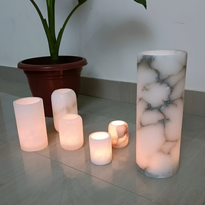 Best Quality Home Decoration Eco Friendly Sustainable Authentic Natural Alabaster Handmade <b>Tea</b> Light <b>Candle</b> Holder - Product Image 1