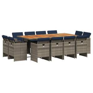 Ensemble de 12 chaises de salle à manger pour patio en gris brun et bleu marine pour ensembles de jardin - Product Image 2