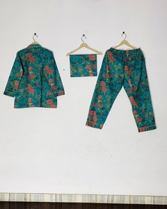 Ensemble de vêtements de nuit artisanaux pour femmes, prêt à offrir, imprimé à la main, ensemble de pyjama pour femmes, prix de gros - Product Image 4