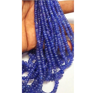 Perles Rondelles Lisses et Polies de Tanzanite Bleue Naturelle à 7 Brins, 5 mm, 726 carats, 16 pouces, Iroc Sales Gemstones Wholesale, 217,8 $ US - Product Image 2