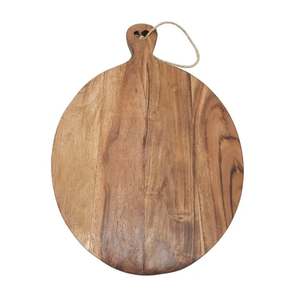 Tabla de Cortar Redonda de Madera Axivo con Asa, Bloque de Cocina de Madera Natural con Vetas, 11x5.1 pulgadas, Grosor de 0.6 pulgadas - Product Image 1