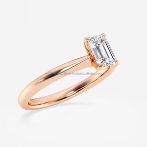 Bague vintage en or 14 carats pour femme IGI/GIA certifiée perle de diamant émeraude cultivée en laboratoire ensemble de bijoux fins principaux cadeau de mariage de fiançailles - Product Image 6