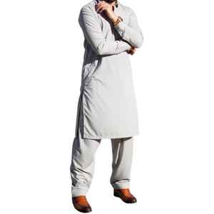 Conjunto de Traje Casual de 2 Piezas Shalwar Kameez para Hombre Musulmán, Talla Grande, Térmico, Transpirable, de Secado Rápido, Cuello Redondo, Estilo Africano - Product Image 1