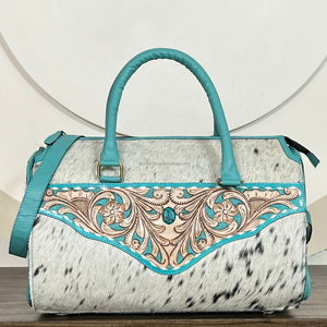 Nuevo Bolso de Cuero Vacuno Speedy, Bolsos de Mano de Cuero Repujado a Mano con Correa para el Hombro, Bolsos Cruzados Espaciosos para Viaje - Product Image 4