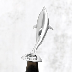 Ouvre-bouteille élégant en forme de dauphin, finition argentée, outil de bar, pièce de collection, adapté aux amateurs de thèmes marins et de motifs animaliers - Product Image 5