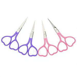 <b>Pink</b> And Purple Powder Color Silver tip <b>Heart</b> Shape Manicure Scissor Stainless Steel Sharp Tip Cuticle Trimmer Beauty Instrument - Product Image 3