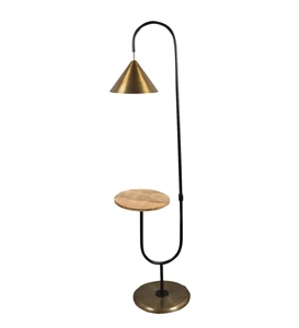 Luxury brass iron shade <b>shelf</b> floor <b>lamp</b> with metal base oem odm low moq factory price wholesale bulk supply - Product Image 4
