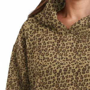Sudaderas con capucha sublimadas de alta calidad para damas, el mejor fabricante y proveedor de ropa urbana, sudadera con capucha con estampado de leopardo para mujer - Product Image 4
