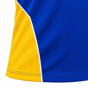 Camiseta Deportiva Bfit para Hombre, de Manga Corta, Secado Rápido, con Bloques de Color Azul y Amarillo, Cuello Redondo, Tejido de Poliéster, Corte Regular - Product Image 5