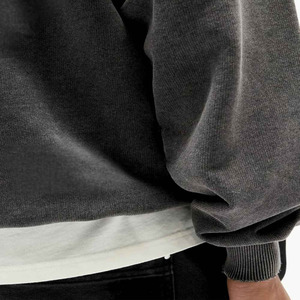 Sweat à capuche unisexe personnalisé, coupe oversize, effet vintage délavé, en molleton de coton épais, vierge, style streetwear - Product Image 5
