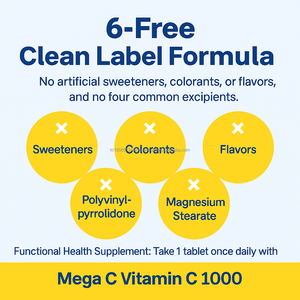 Vitamina C 1000mg Tabletas Soporte inmunológico de alta potencia y Fórmula antioxidante natural - Product Image 3