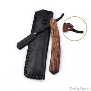 Navaja de Afeitar Profesional de Acero Inoxidable con Mango de Madera y Diseño Plegable, con Etiqueta de Color Personalizada, para Afeitar el Cuerpo y la Cara - Product Image 6