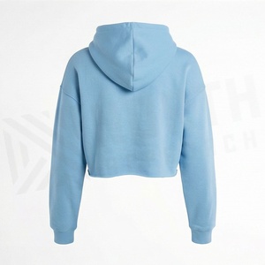 Custom Women Crop Top Hoodie Casual Pullover Cropped Oversized Fitness Sweatshirts Athletic Streetwear Garment Tops - Product Image 2