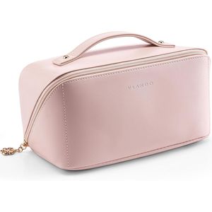 Large Capacity PU Leather Travel <b>Toiletry</b> <b>Bag</b> Waterproof Portable Makeup Pouch with Divider <b>for</b> <b>Women</b> Cosmetic <b>Bags</b> - Product Image 1