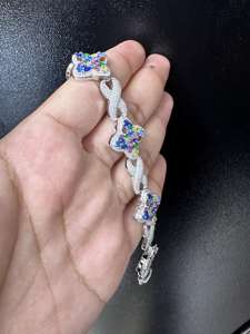 Pulsera de Moissanita Helada VVS Color D, Plata de Ley 925 Bañada en Oro, Moderna, Unisex, Hecha a Medida y Artesanal - Product Image 3