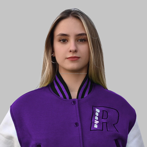 Veste d'université longue en molleton de coton avec col montant broderie Letterman et tenue uniforme de baseball de poche personnalisable - Product Image 5