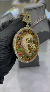 จี้ฮิปฮอปผู้ชาย เงินแท้ 925 ประดับเพชรโมอิสซาไนต์ จี้แบบ Iced Out เครื่องประดับแร็ปเปอร์ - Product Image 3