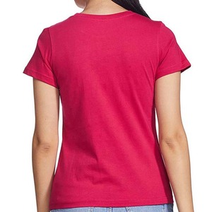 Camiseta de Cuello Redondo Rosa Sólido para Mujer, 100% Algodón, Corte Regular, Manga Corta Informal, Tejido de Punto Transpirable, para Todas las Temporadas - Product Image 2