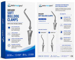 Pinces à bouledogue souples GREGORY, courbées à droite ou à gauche, longueur totale 4-3/4 po (12 cm), pour interventions vasculaires atraumatiques ZETOMEDPRO - Product Image 5