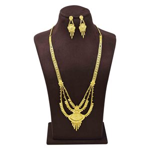 Wholesale Brass 14K18K24K Micron Gold Filled Dubai Style Rani Haar <b>Bridal</b> Necklaces Traditional Design Long Set Fashion Jewelry - Product Image 1