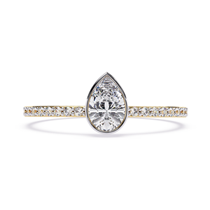 Bague d'éternité minimaliste en pierre naturelle taille poire de haute qualité, plaquée rhodium, certifiée IGI, bijoux de fiançailles et de mariage - Product Image 6