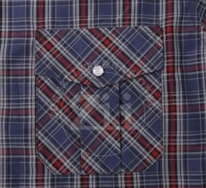 Camisa ignífuga de franela de hilo teñido de alto gramaje, a cuadros marrón y blanco, con broches de perla, resistente al fuego - Product Image 3