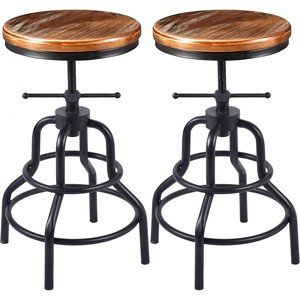 Tabourets de bar industriels en bois de sapin avec pieds en métal - Vente en gros depuis l'Inde - Product Image 1