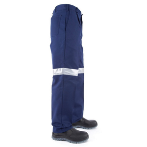 Pantalons de travail de classe 2 pour hommes, design personnalisé, bleu avec bandes réfléchissantes, dernière tendance - Product Image 3
