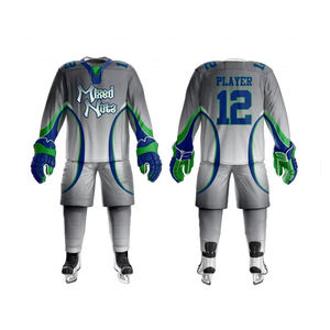 Camiseta de hockey sobre hielo personalizada, uniforme de equipo sublimado, estampado sólido, nombre y número personalizados, 100% poliéster, acolchado de malla, transpirable - Product Image 1