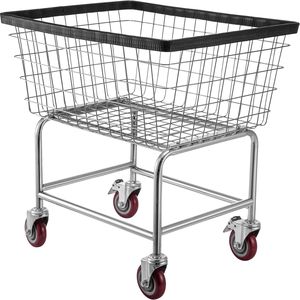 Carrello per lavanderia commerciale in filo metallico da 2.8 Bushel con ruote, dimensioni 26.7 X 21.7 X 26.4 FT, 21.7 X 26.4 X 26.7 FT, 26.7 X 21.7 X 26.4 - Product Image 5