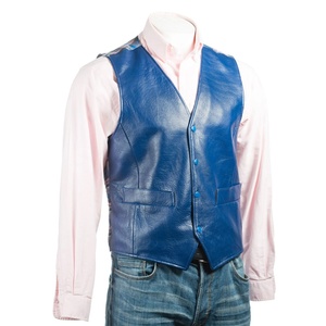 New High Quality Custom Men Leather Biker Vest Custom biker High Quality Wholesale Men's Leather Vest - Product Image 5