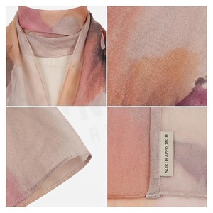 Elegant Women's <b>Long</b> 100% Silk Scarf Hand-Painted Abstract Pattern Fashion Accessory All Seasons - Product Image 4
