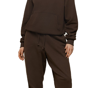 ชุดวอร์มลำลองสีพื้นสำหรับทุกเพศ ผ้าฝ้าย 100% ระบายอากาศได้ดี สไตล์สตรีทแวร์ รุ่นใหม่ปี 2026 เสื้อฮู้ดดี้และกางเกงจ็อกเกอร์สุดเท่ ใส่ได้ทุกวัน - Product Image 2