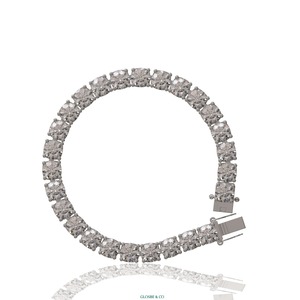 Everyday Wear Glosbe & Co 8mm Moissanite Tennis Bracelet GRA Round Synthetic Silver Vietnamese Large Cuban Bracelet <b>for</b> <b>Men</b> - Product Image 2